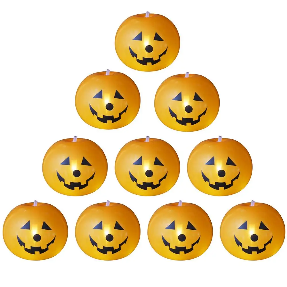 10 BUC LED-Up Baloane, Pompa Baloane Halloween Dovleac Decoratiuni Strălucire în Întuneric Consumabile Partid pentru Exterior Curte de Halloween