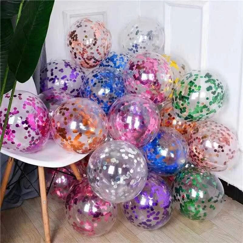 1Set 10buc Confetti Baloane Latex Sclipici Clar Transparent Baloane Copil de Dus Petrecerea de Nunta Xmas Decor Supplie