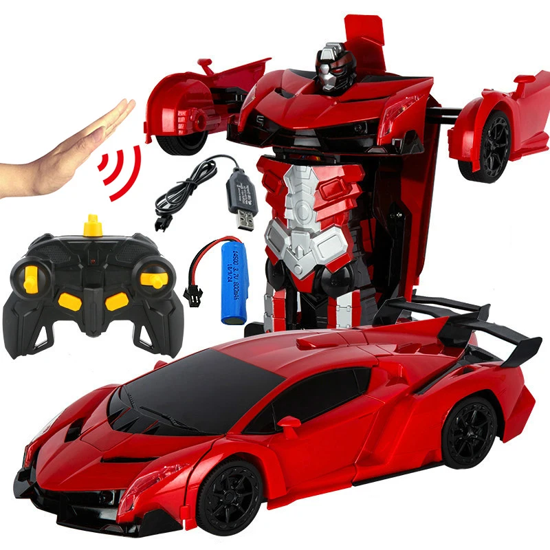 2.4 Ghz Inducție Transformare Robot Auto 1:14 Deformare Masina RC Jucărie led Lumina Electrică Modele de Roboți fightint Jucarie Cadou pentru Baieti