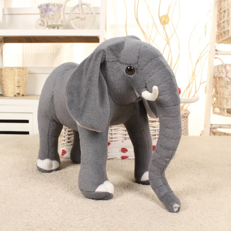 mici de pluș simulare elefant jucărie drăguț gri elefant papusa cadou despre 37x26cm