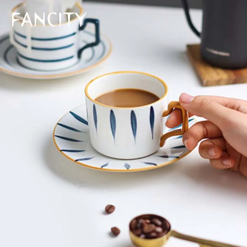 FANCITY Japoneză ceașcă de cafea ins vânt cu lingura câteva căni personalitate creatoare tendință cana