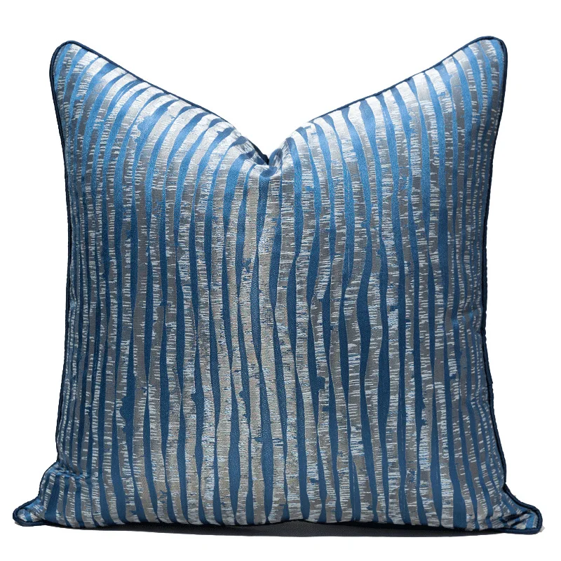 Modern, canapea pernă dungi verticale albastru perna model de camera pachet moale pernă acoperă headbed living de lux perna
