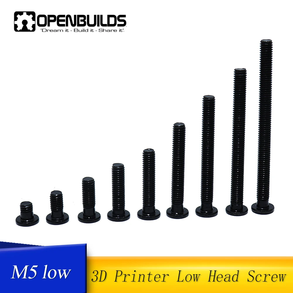 OPENBUILDS bine low head șurub M5 profil redus pentru o imprimantă 3D masina de gravat accesorii 10buc