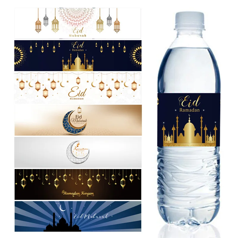 10buc Eid Mubarak Sticla de Apa Autocolant Ramadan Sticla Etichete Ambalaj Autocolante Adezive Islamice Musulmane Eid al-fitr Partid Decor