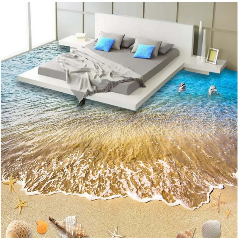 wellyu Vară pe plajă podea din pvc rezistent la apa îngroșarea purta personalizare mare frescă de protecție a mediului papel de parede