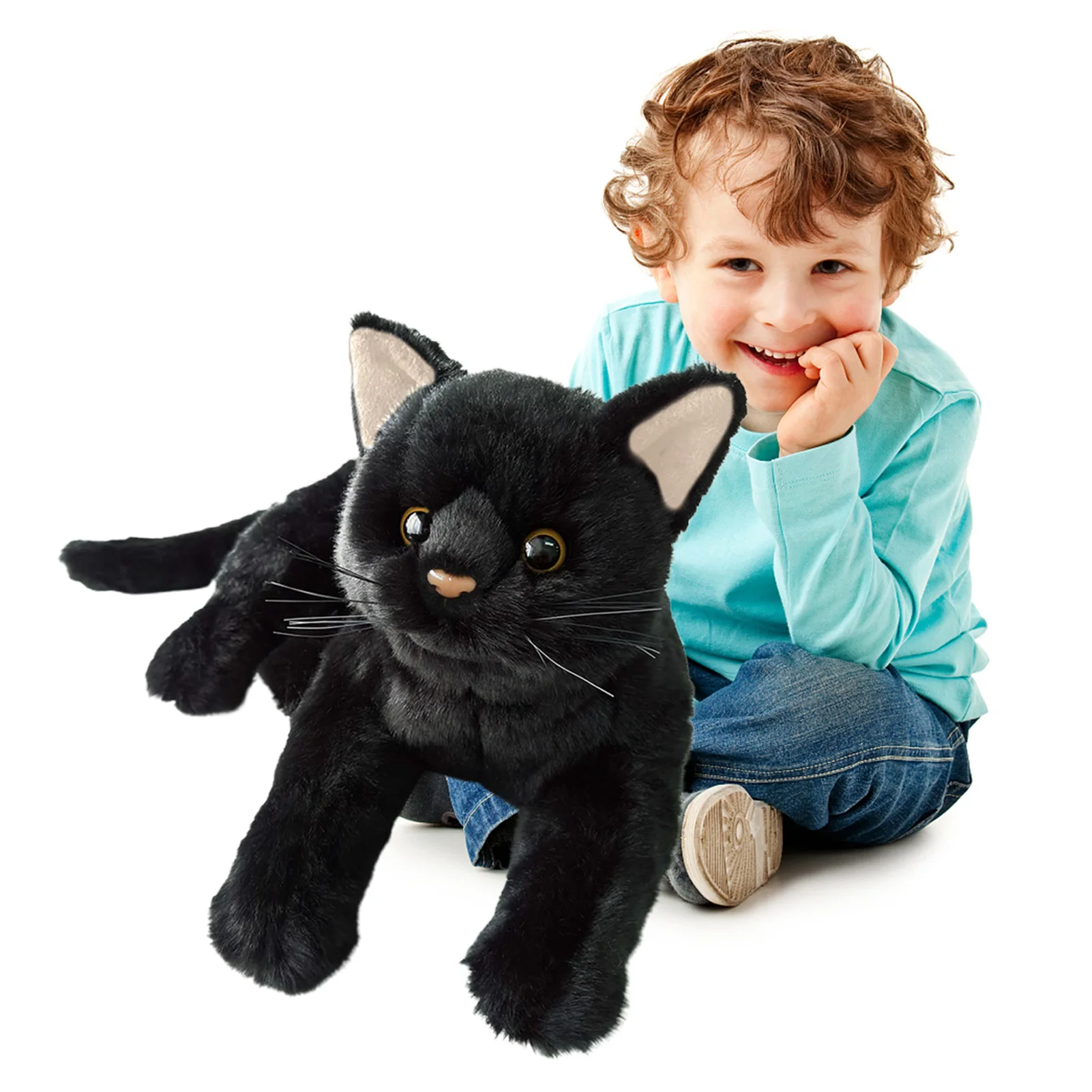 Pisica Neagra Jucării De Pluș Simulare Alice Pisica Neagra Umplute Animale, Pisoi Fete Pentru Copii Jucarii Pentru Copii Cadou De Ziua Populare Jucarii 2023