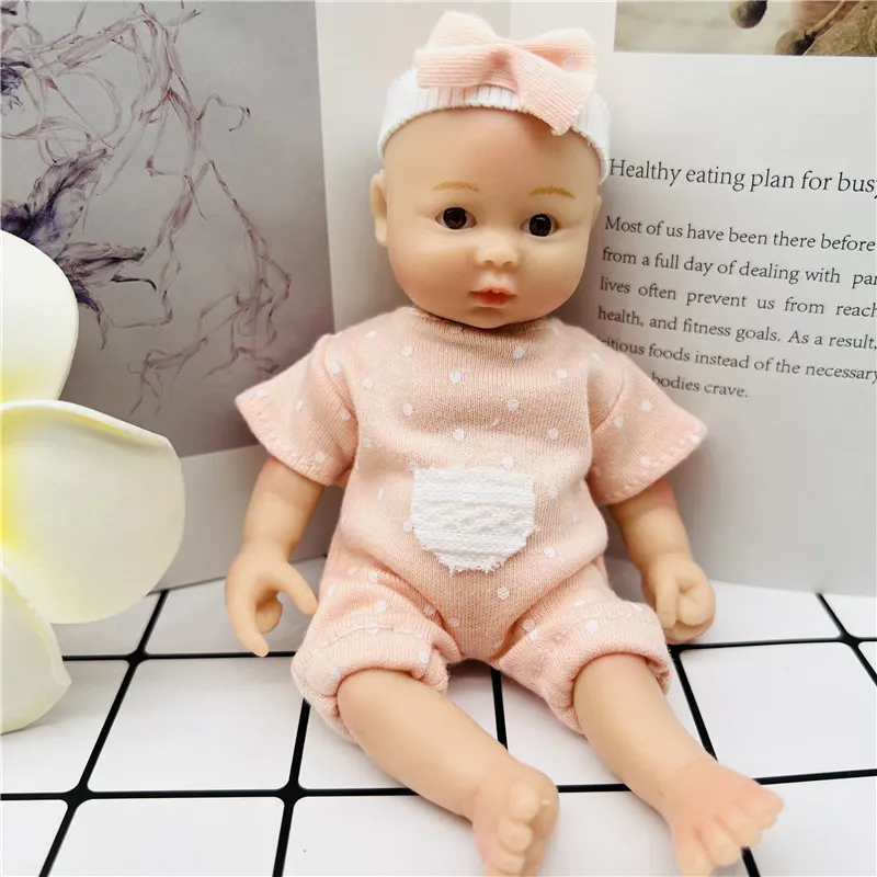 Noi de 6 inch Monofazate Silicon Baby Doll cu drăguț 6 inch papusa reborn haine Realist Băiat și Fată Renăscut Păpușă Jucărie pentru Copii