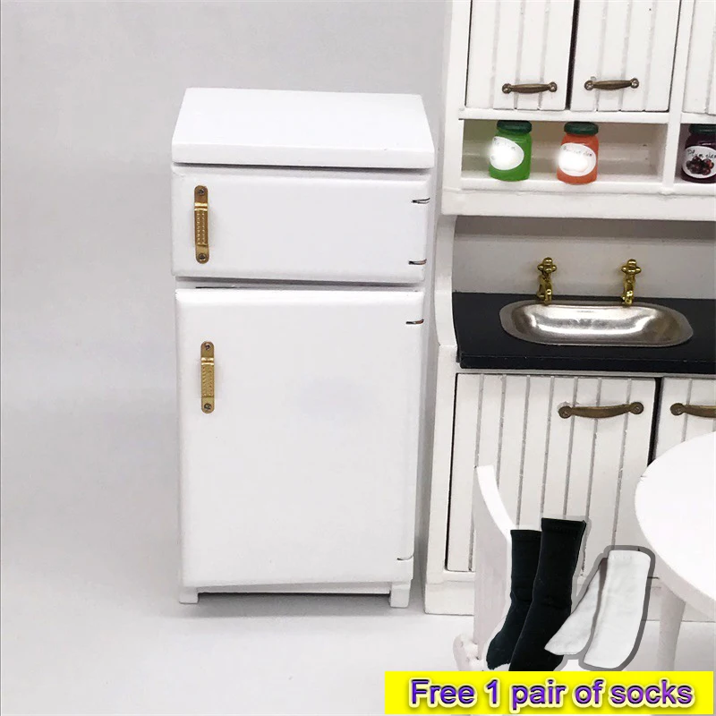 1:12 Casa Papusa Mini Mobilier Model în Miniatură OB11 Scena Bucătărie Alb Frigider Mic BJD Accesorii Decor