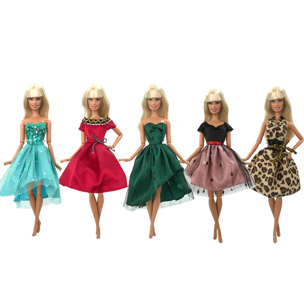 NK 5 Buc/Set Moda Multicolor Rochie Costum Camasa Grid Fusta de zi cu Zi Casual Uzura Accesorii Haine pentru Papusa Barbie 287A DZ