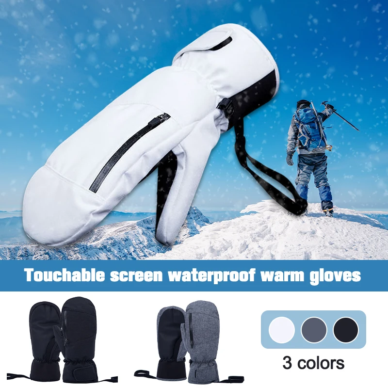 Bărbați Femei Mănuși de Iarnă pentru Schi, Snowboarding Ecran Tactil Strat Impermeabil Manusi Termice cu Snowmobilul Manusi w/Buzunar cu Fermoar