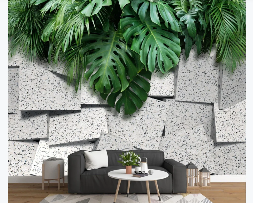 Foto personalizat tapet mural 3d de trei-dimensional abstract spațiu verde de plante TV de perete de fundal