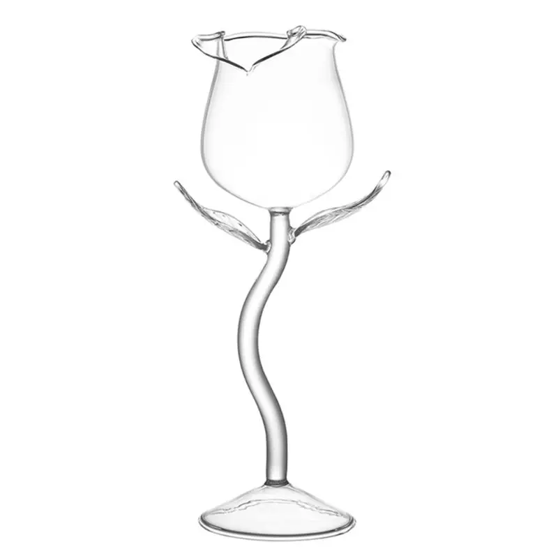 Fantezie Vin Roșu Cupă de Vin, Pahare de Cocktail 100ml Floare Trandafir Formă de Sticlă de Vin P
