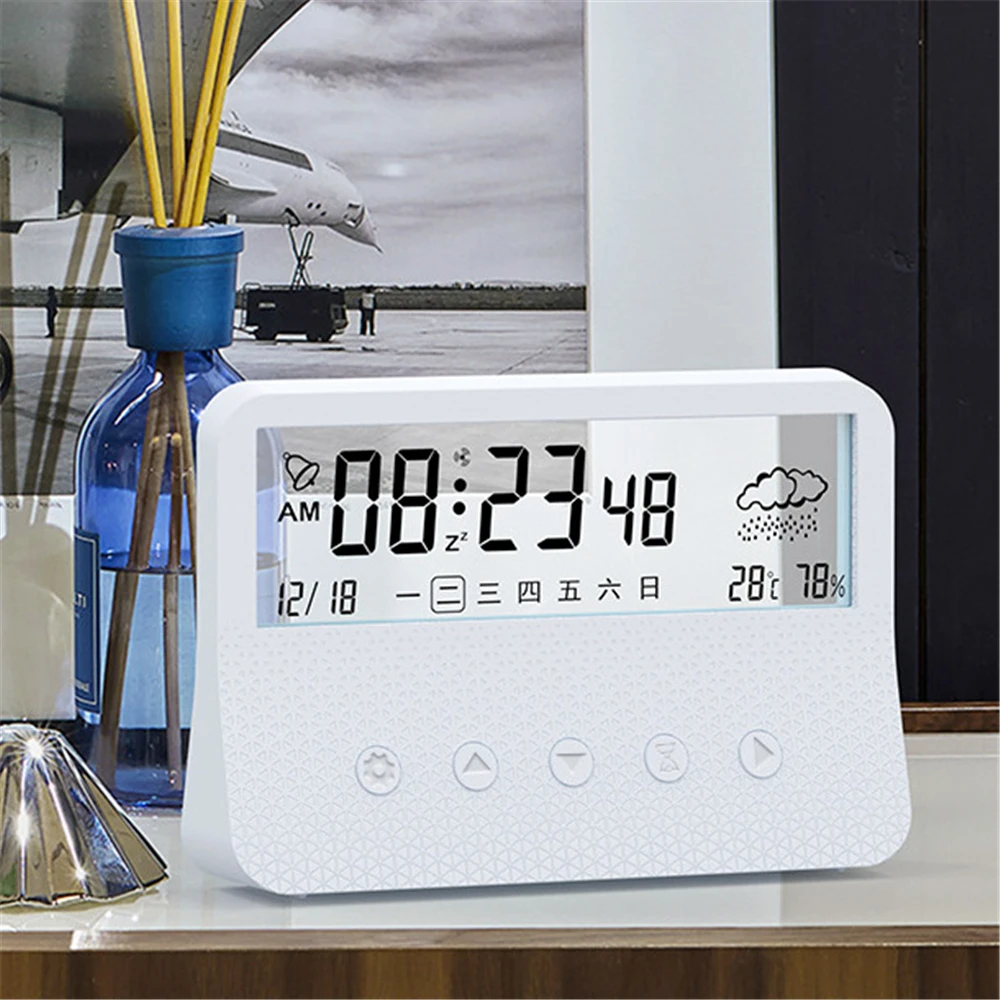 Ceas cu Alarmă Digital LCD Student Noptiera Ceas de Birou Creativ Transparent Ceas cu Alarmă Snooze Ceas cu Alarmă cu Temperatura Umiditate