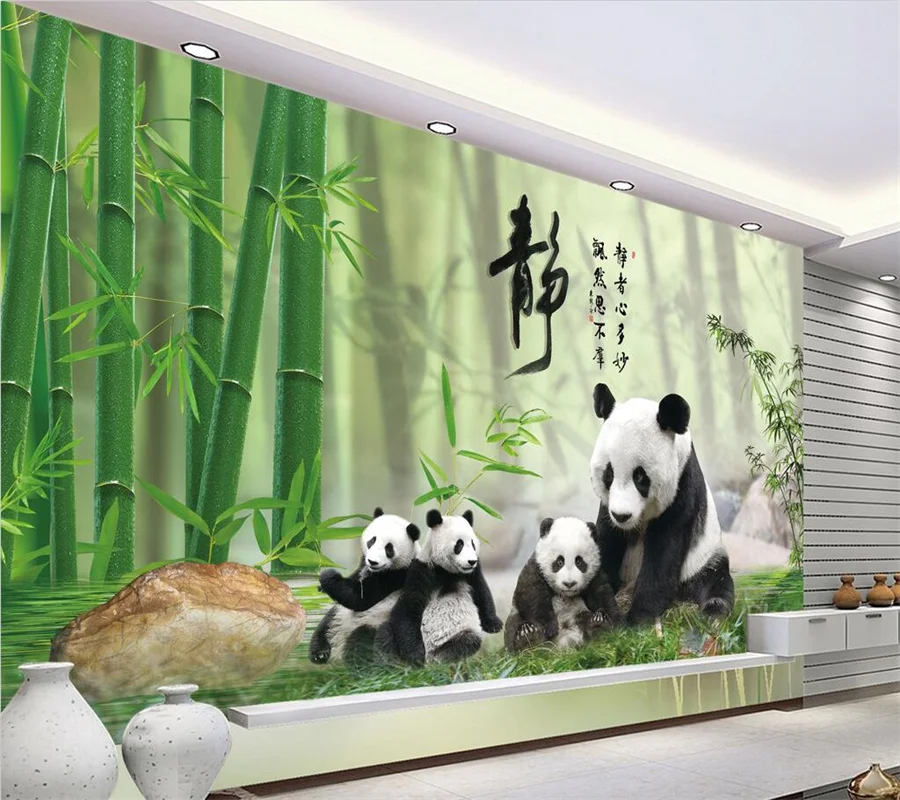 wellyu Personalizat tapet 3D de desene animate drăguț mână-pictat mic panda camera copiilor murală camera de zi dormitor обои Papel de parede