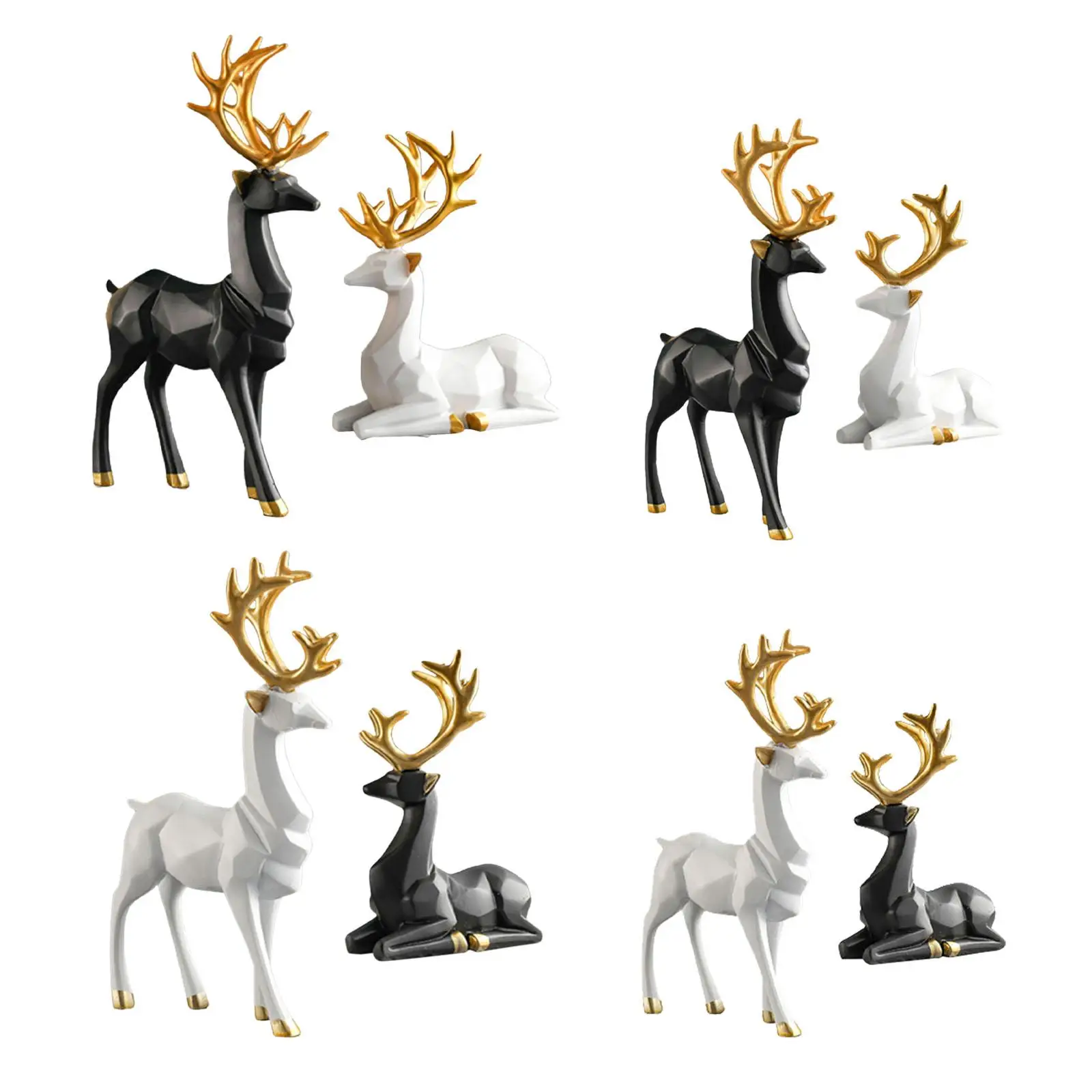 2x Reni Statui Figurina Cerb Iubitor de Artă Animale Cerb Sculpturi pentru Biroul de Acasă tabloul de Bord Masina Cabinet de Vin Decor Interior