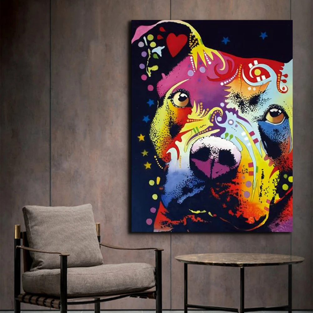 Ulei Modern de Artă pline de culoare Câine Tablouri Canvas Animale de Artă Poster și Printuri de Arta de Perete de Imagine pentru Camera Acasă Cuadros Decor