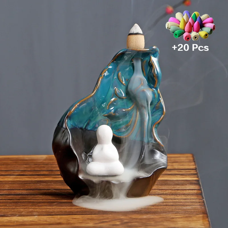 Conuri De Tămâie De Lotus Grădină Zen Tămâie Cascada Arzător De Tămâie Decorative Ceramica Acasă Tămâie Suport Aromaterapie Decor Acasă