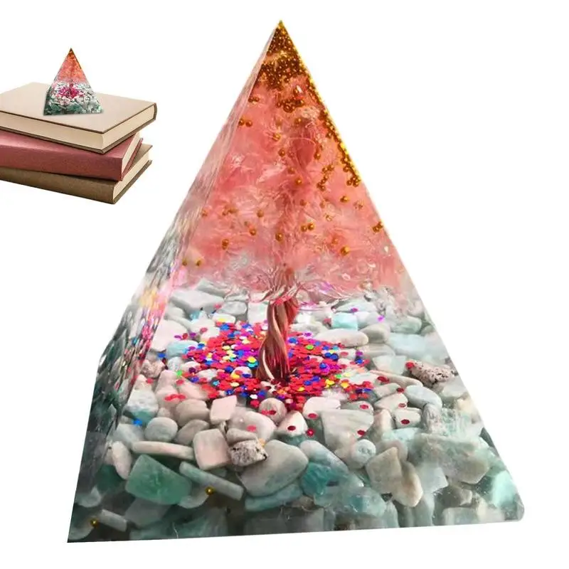 Crystal Pyramid Rășină De Energie De Cristal Generator De Piatră De Echilibrare Ornamente Pentru Protecția Meditație Masina Acasa Decor De Birou