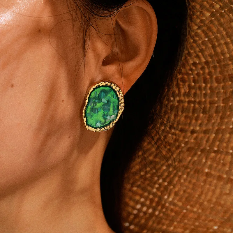 Verde rafinat Rinestone Stud Cercei Moda Geometrice Petrecere Cercei Femei Culoare Clear Lake Design de Bijuterii pentru Femei cadouri