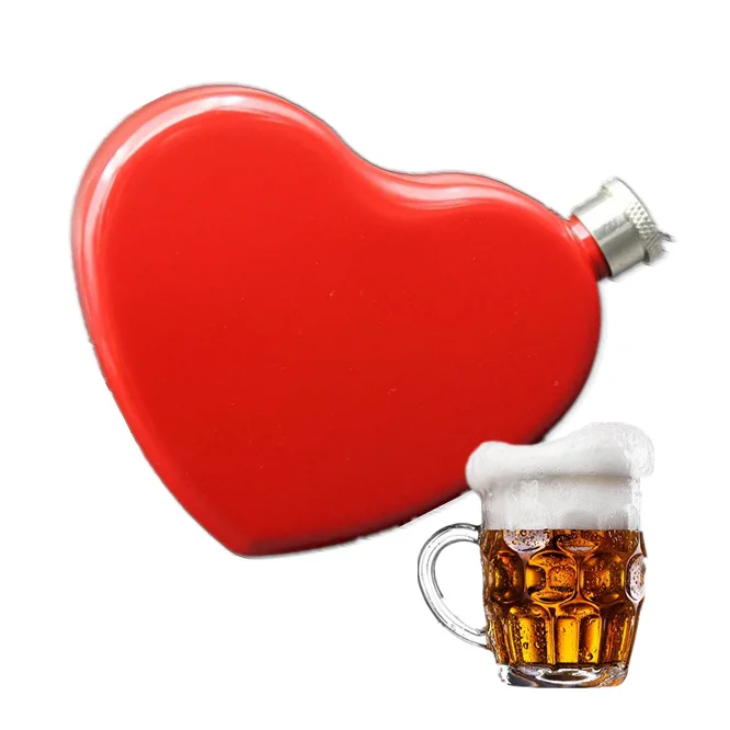 Forma de inima sticla de vin 4.4 Oz 125ML Oțel Inoxidabil Hip Balon Rotund Ulcior de Vin Lichior, Alcool, Whisky, Vin Oală Portabil Drinkware