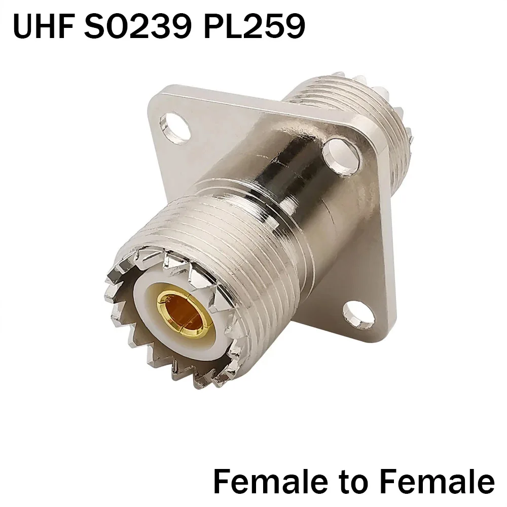 1buc SO239 PL259 UHF Feminin Jack la Feminin Jack RF Coaxial Adaptor UHF so-239 VHF Antena 4 Gaura Flanșă de Montare pe Panou Conector