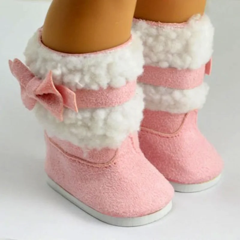Drăguț Roz Simțit Cizme Renăscut Baby Doll Accesorii de 18 inch Păpușă de Pluș Zăpadă Cizme Pantofi de Moda Papusa Personalizarea Consumabile