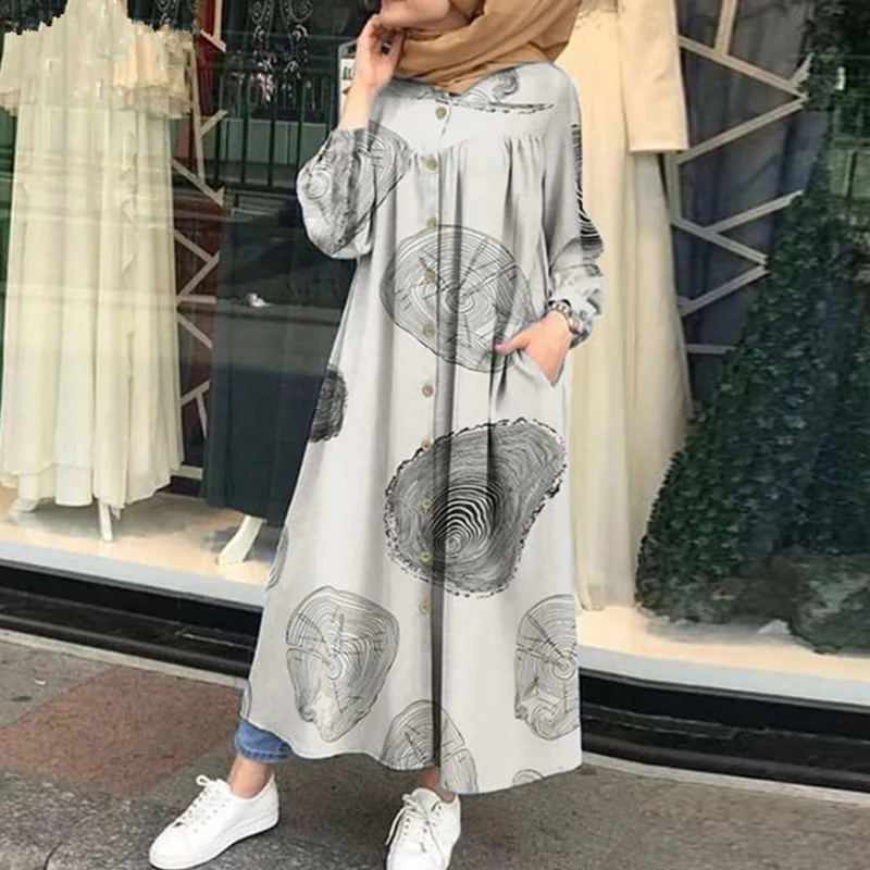 Islamic stil etnic plus dimensiunea rochie de imprimare de moda femei Musulmane fusta lunga Ramadan Maroc costum spaniol moschee rochie de petrecere
