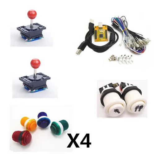 1 kit de Arcade pentru controler USB 2 player MAME Multicade Tastatura Encoder, duotone rotund împingeți butonul joystick și