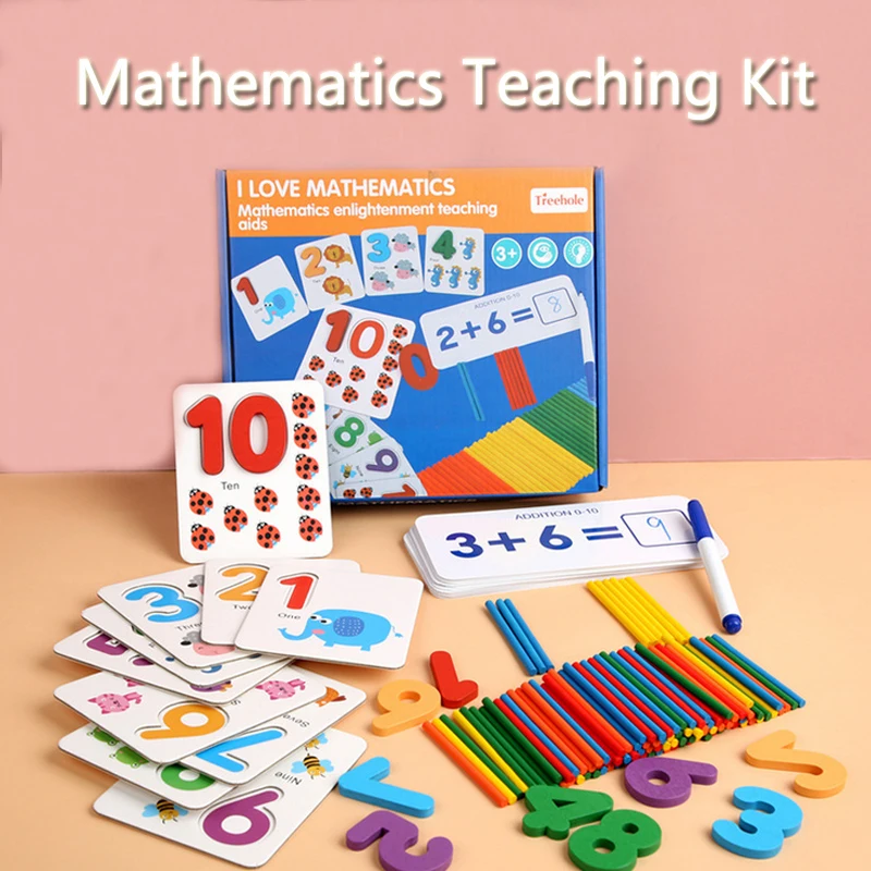 Matematica de Învățare Jucării Puzzle-uri din Lemn, Bastoane de Vedere Numerele de Jocuri Montessori Învățământ Preșcolar Matematică Jucării pentru Copii mici Copii