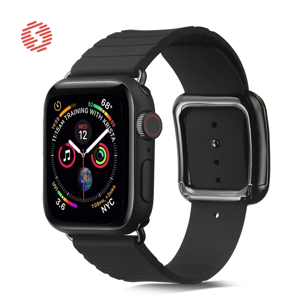 ShengOne Banda de Cauciuc Cataramă Magnetică Pentru Apple Watch 7 SE 6 5 4 45 44 41 40 MM Curea de Ceas Silicon Bratara Pentru AW 3 2 42 38