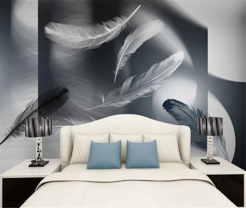 Milofi personalizate 3d pictura murala mare tapet modern, minimalist geometrice abstracte gri pene de fundal fotografie de perete decorativ pic