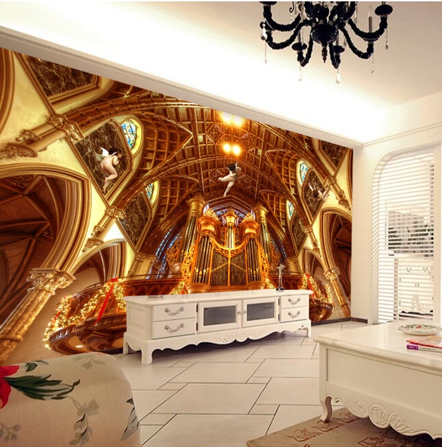 Cele mai recente personalizate 3D pictura murala mare,Generos palat aristocratic 3 d îngerii scari ,living tv de fundal dormitor, tapet de perete