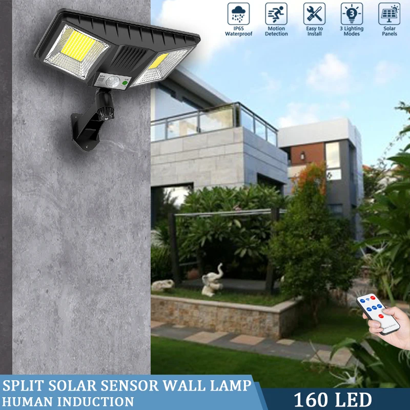 160 LED COB Solar Split de Perete Lampă Modul 3 rezistent la apa Senzor de Mișcare Grădină Lumini de Stradă Lampă Solară Pentru Grădină de Securitate de Perete de Lumină