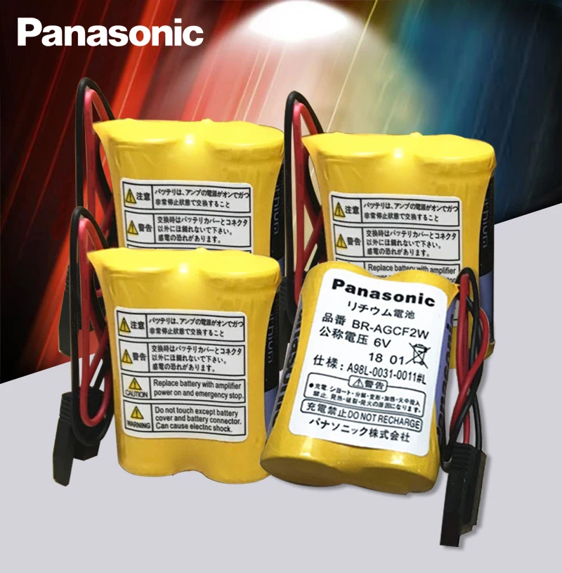 Panasonic 4buc/lot BR-AGCF2W Litiu 6V 2200mAh PLC baterie A98L-0031-0011 A06B-6093-K00 baterii cu negru prize conectori