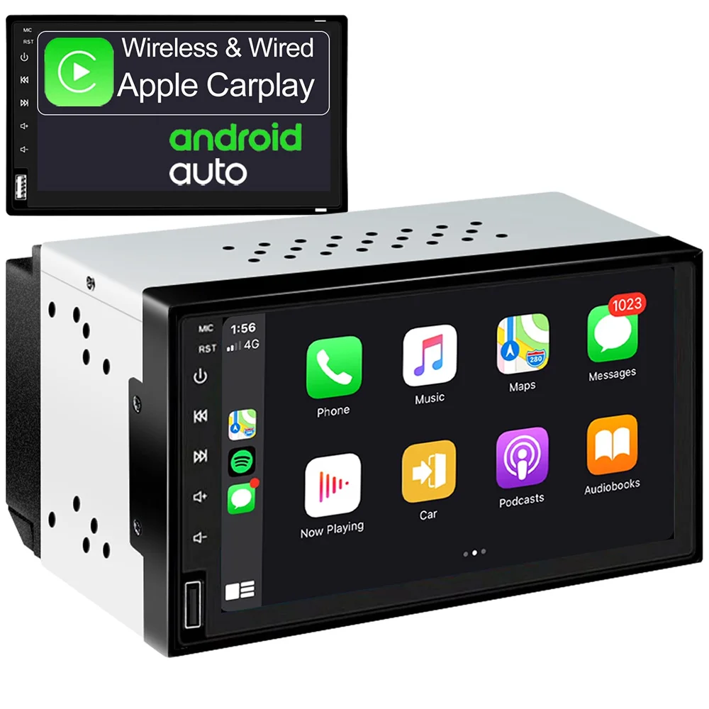 MINT de 7 Inch Radio Auto Multimedia MP5 Player Stereo Wireless/cu Fir CarPlay & cu Fir Android Auto Universal 2Din AirPlay Bluetooth