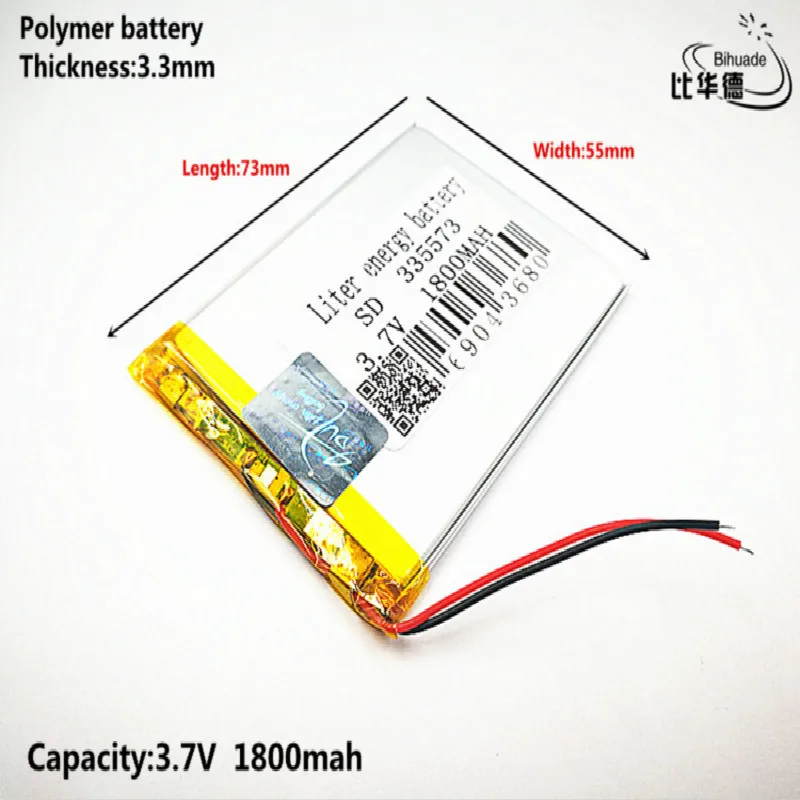 Litru de energie a bateriei Bun Qulity 3.7 V,1800mAH 335573 Polimer litiu-ion / Li-ion pentru tablet pc-ul BĂNCII,GPS,mp3,mp4