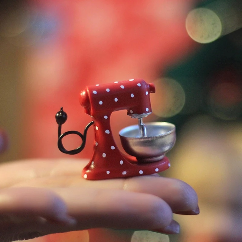 Casă De Păpuși Stil De Crăciun Roșu Blender Casă De Păpuși În Miniatură Bucatarie Modern Model De Accesorii Pentru Mobilier, Jucării Minunat