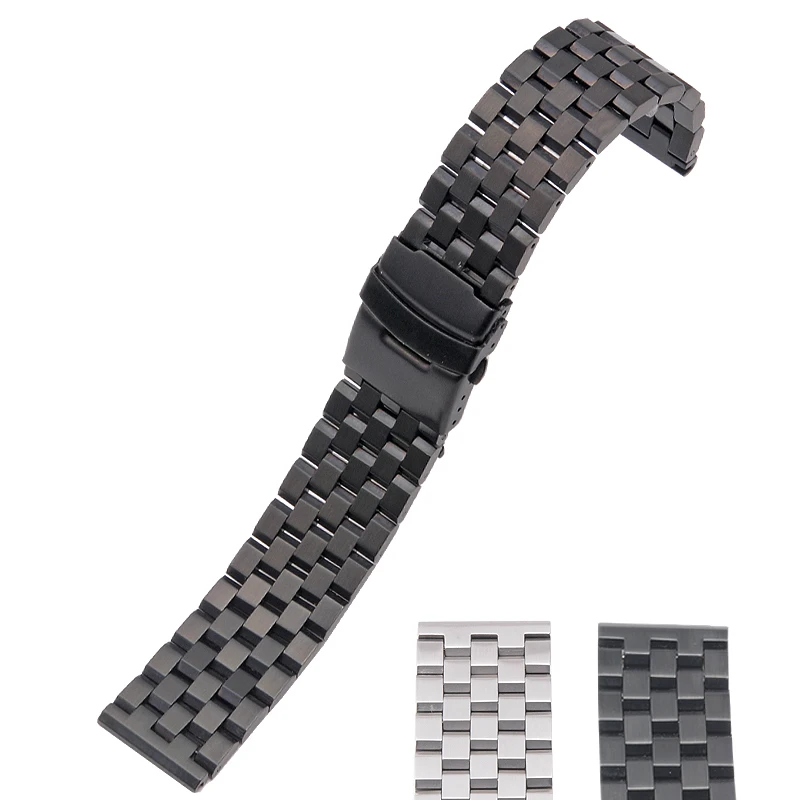 18mm 20mm 22mm 24mm 26mm din Oțel Inoxidabil Ceas Benzi Curele Brățară de Metal Watchband Bărbați argintiu Negru Curea de Ceas