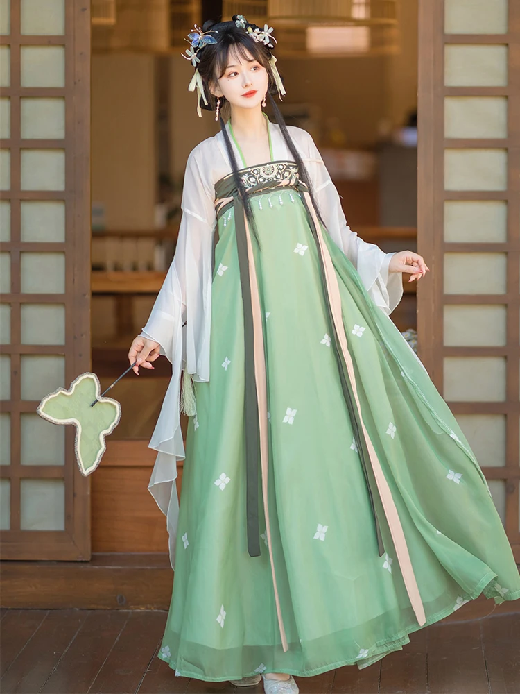 2022 Dinastiei Tang Hanfu Antic Chinez Costum Cardigan Scurt Cămașă Piept-lungime Fusta Zână Elegant Cosplay Dress pentru Femei