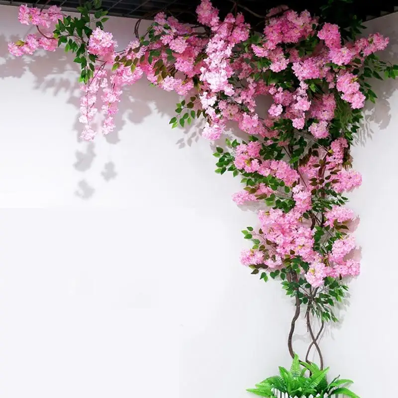 Artificială de cireșe copac de viță de vie fals floare de cires floare ramuri pentru eveniment nunta de decorare pom artificial flori decorative