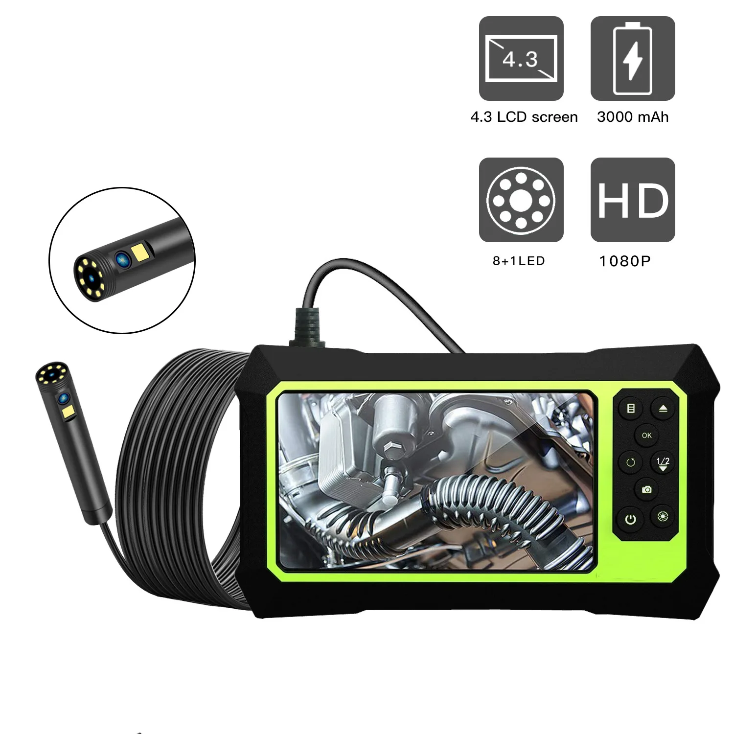4.3 Inch Endoscop cu Ecran 1080P Dual Camera HD Industriale Detectie Teava Endoscop en-Gros