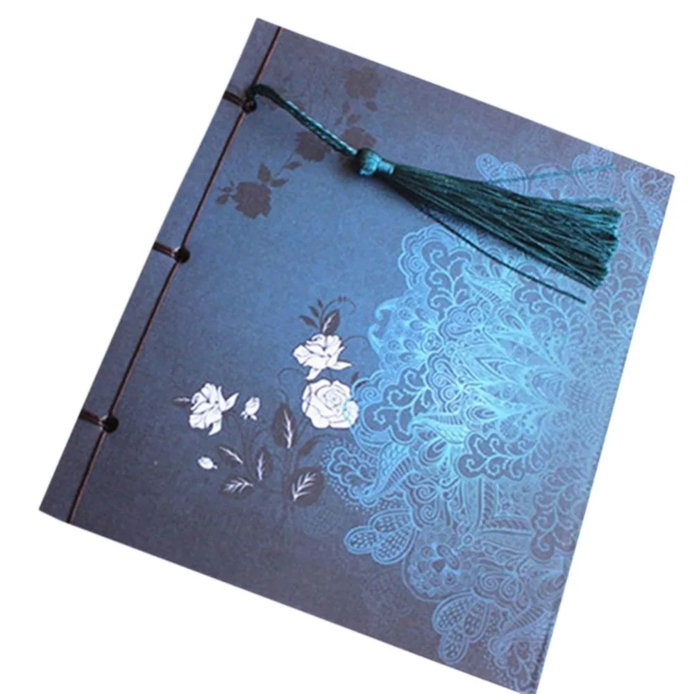 Stil Chinezesc Albastru, Rose De Culoare Jurnal Notă Carte Ciucure Papetărie Retro Floare Schite Jurnalul Notebook Gol Chinoiserie Arta