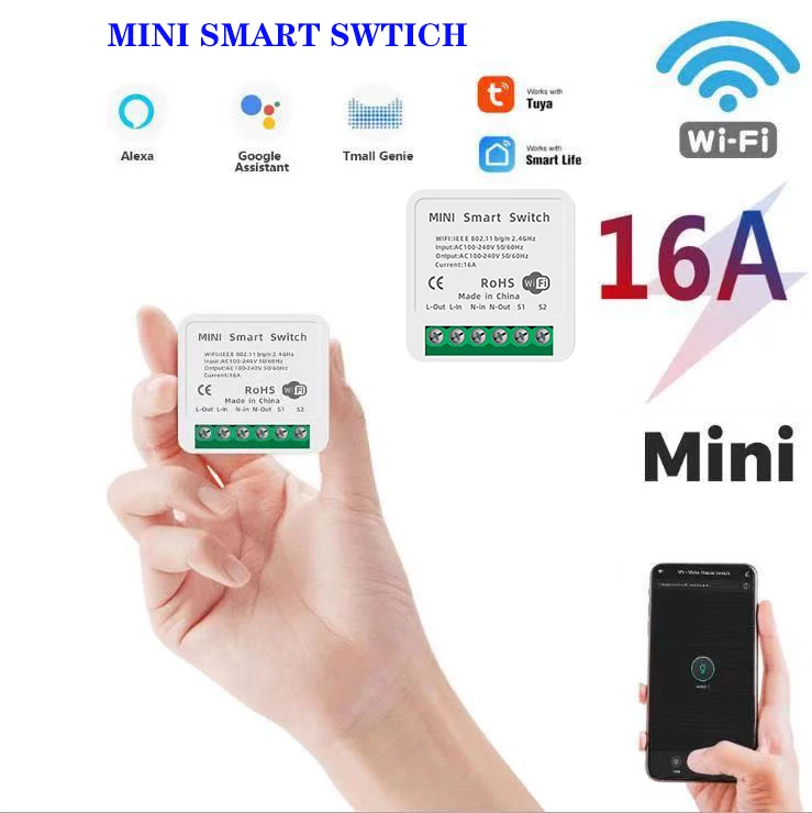 16A Mini Smart WIFI DIY Comutator Mini Smart Switch 2Way de Control Acasă Inteligent Auto Modulul Funcționează cu Alexa Google Acasă Inteligent App de Viață