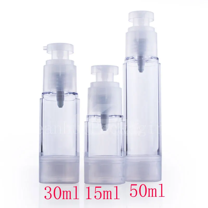 transparent gol, vid airless plastic lotiune crema sticle container, de călătorie dimensiunea crema recipient airless, pompa
