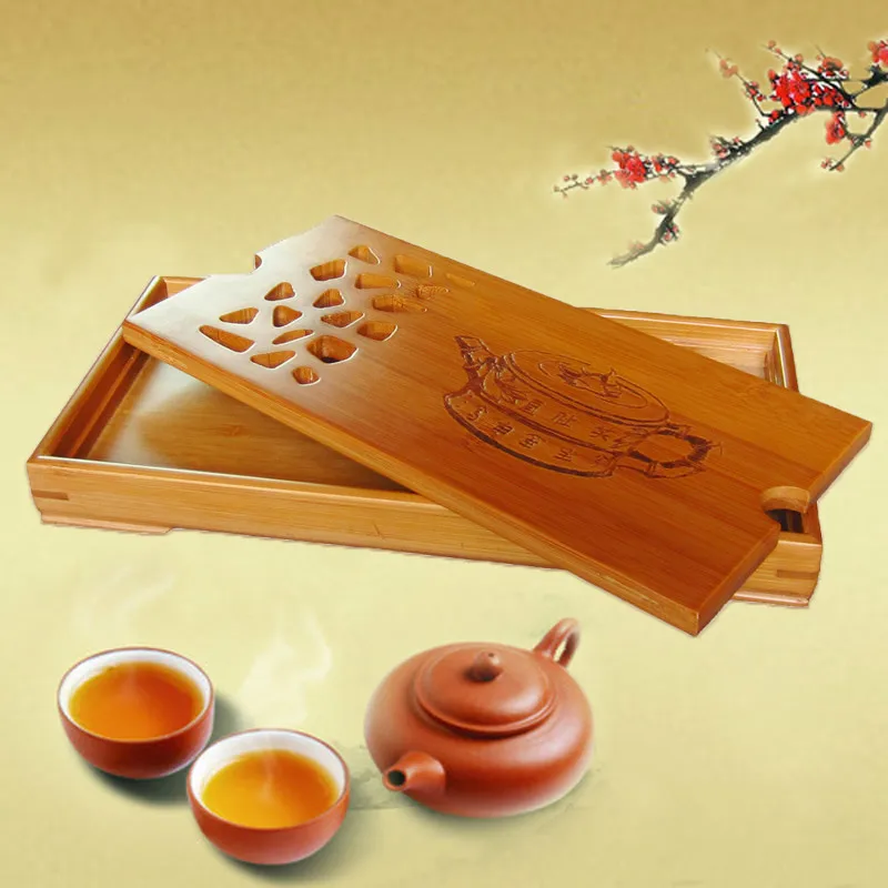 Bambus tava de ceai, kung fu set de ceai, tava de bambus, care conțin apă de tip de stocare, Birou din lemn masiv teaboard, ceai de masă, lungime 27CM
