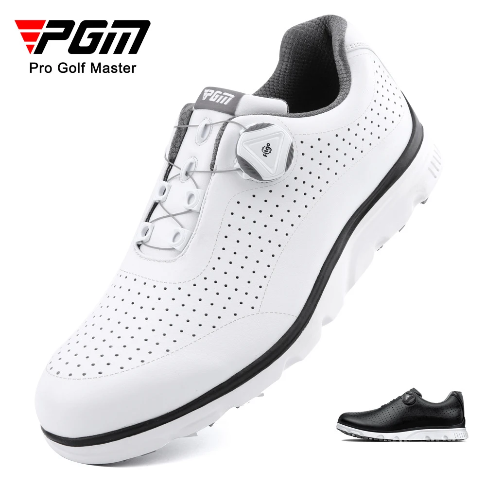 PGM Barbati Pantofi de Golf Spikeless Impermeabil Respirabil Siret Rapid Anti Derapaj Casual în aer liber de Mers pe jos Adidași Butonul de Pantofi de Sport