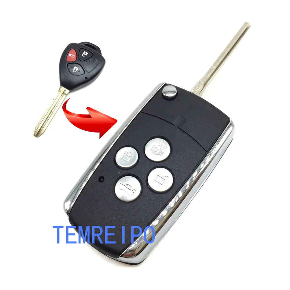 10buc/lot 4 butonul de pliere a modificat de la distanță cheie shell Pentru Toyota Camry Modificat Cheie Flip Shell Brelocuri