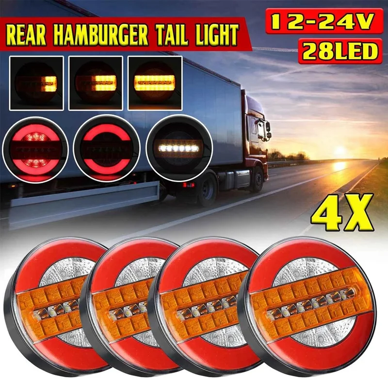 4X LED-uri Impermeabil Camion Remorca din Spate, Coada de Lumină Marșarier Lumini de Oprire Masina Barca Autobuz Caravana Curge Lămpii de Semnalizare