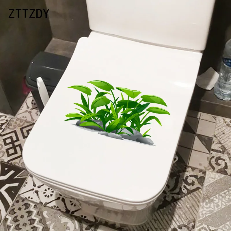 ZTTZDY 25.9 X 12.9 CM Iarba Verde Creative Toaletă WC, Accesorii de Origine Cameră de Decorare Perete Autocolante T6-0201