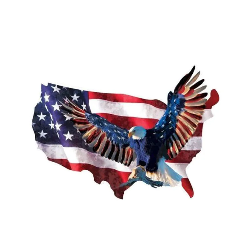 Personalitate Animal Hartă American Eagle Flag Decal Vinil PVC Autocolant Auto 10.5 CM*7.4 CM
